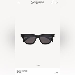 Saint Laurent Sulpice 462 black cat eye sunglasses NEW